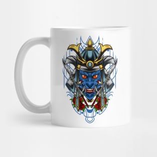 Samurai Cat - Silver Kabuto Mug